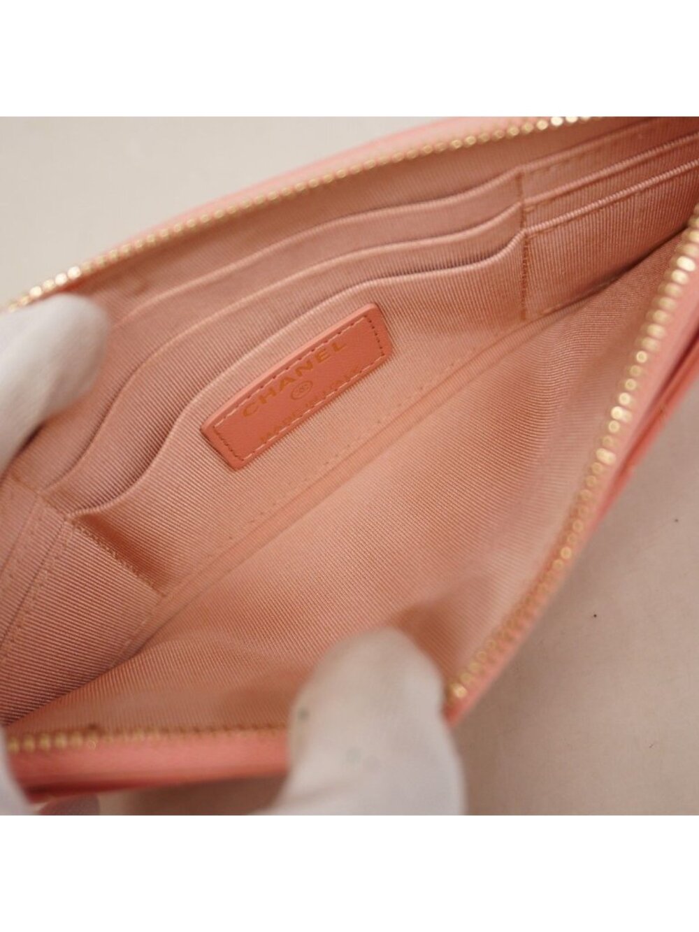 Chanel Wallet Quilted Lambskin Pink Champagne Gold - Picture 3 of 9